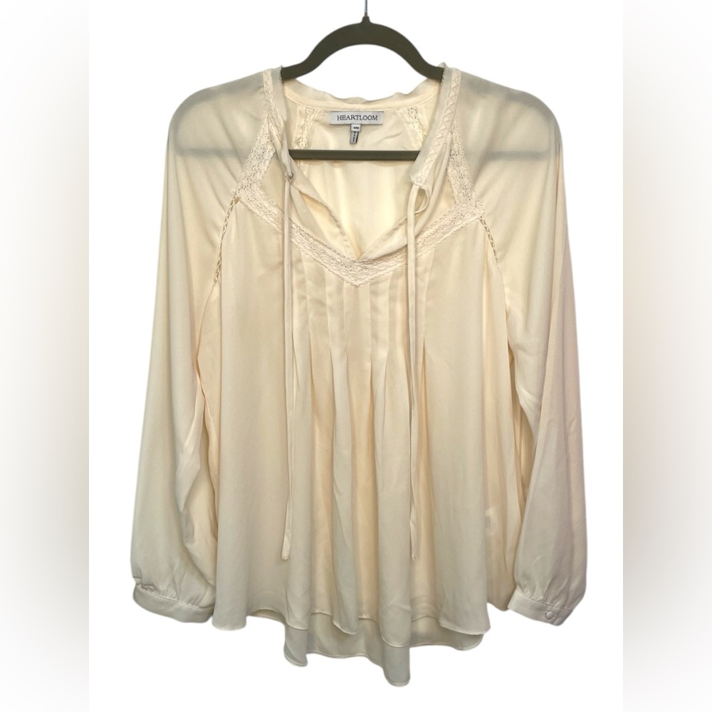 Heartloom Women's Boho Embroidered Cream Blouse